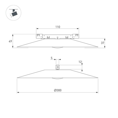 Светильник MAG-MICROCOSM-DISCO-R300-7W Warm3000 (BK, 36 deg, 24V) (Arlight, IP20 Металл, 5 лет)