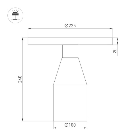 Светильник SP-CROOD-TAB-R22.5x24-7W Warm3200-MIX (RD-BRG, 140 deg, 230V) (Arlight, IP20, Травертин, 5 лет)