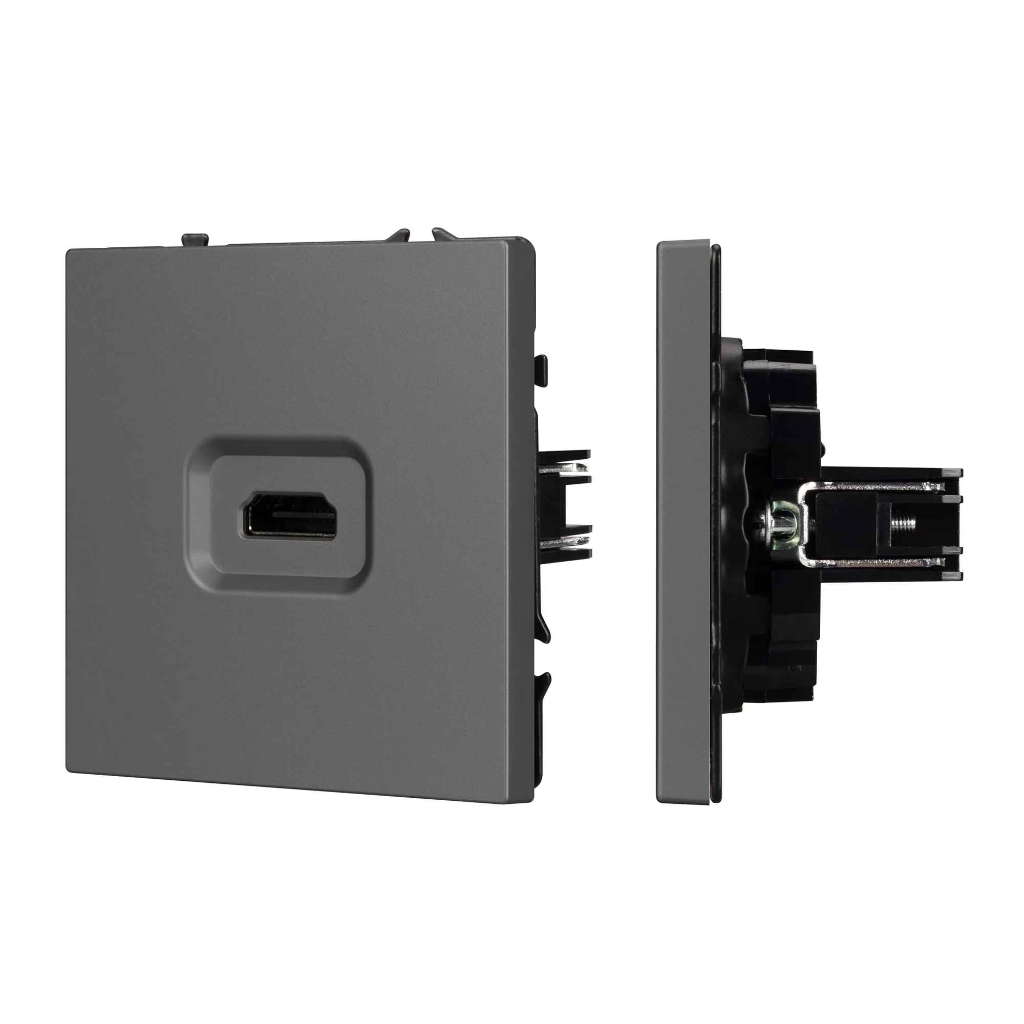 Механизм HDMI розетки SCT-NOBE-MHD1-SFPL-GR (Arlight, Серый базальт) - изображение товара