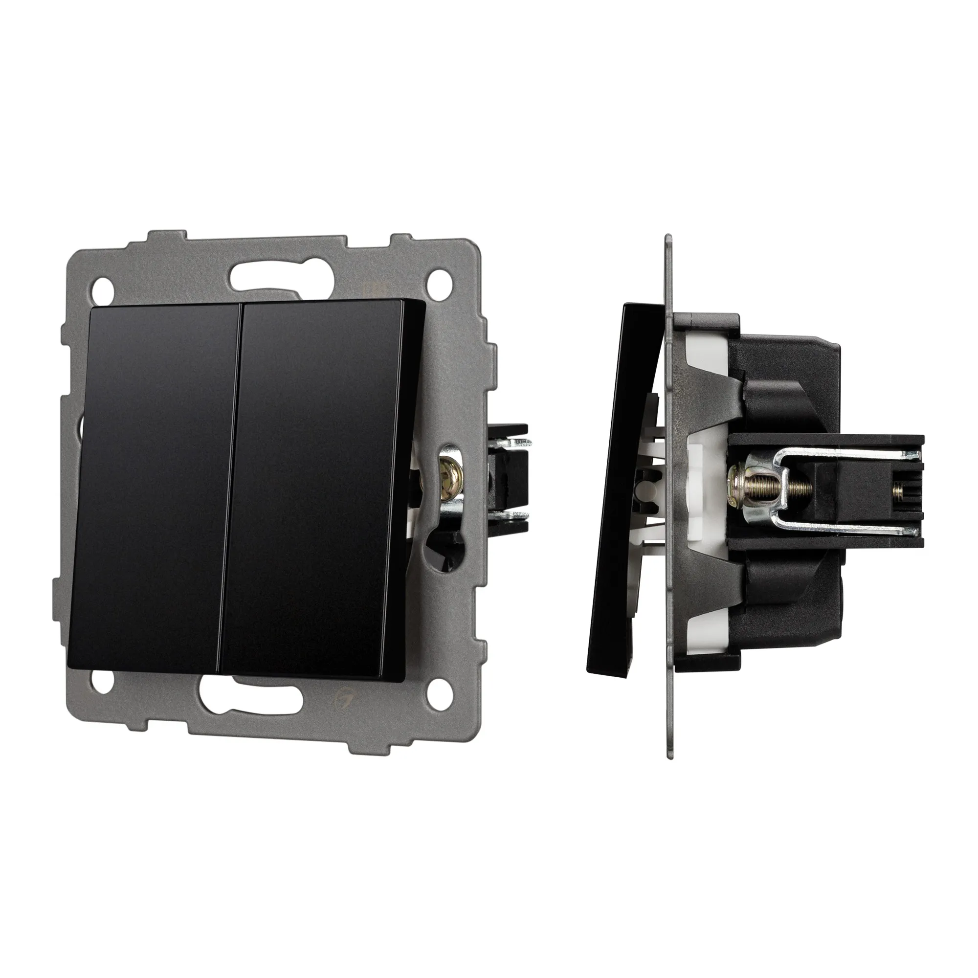 Механизм выключателя двухклавишный проходной SWT-MKP2-PL-BK-V (250V, 10A) (Arlight, -) - изображение товара