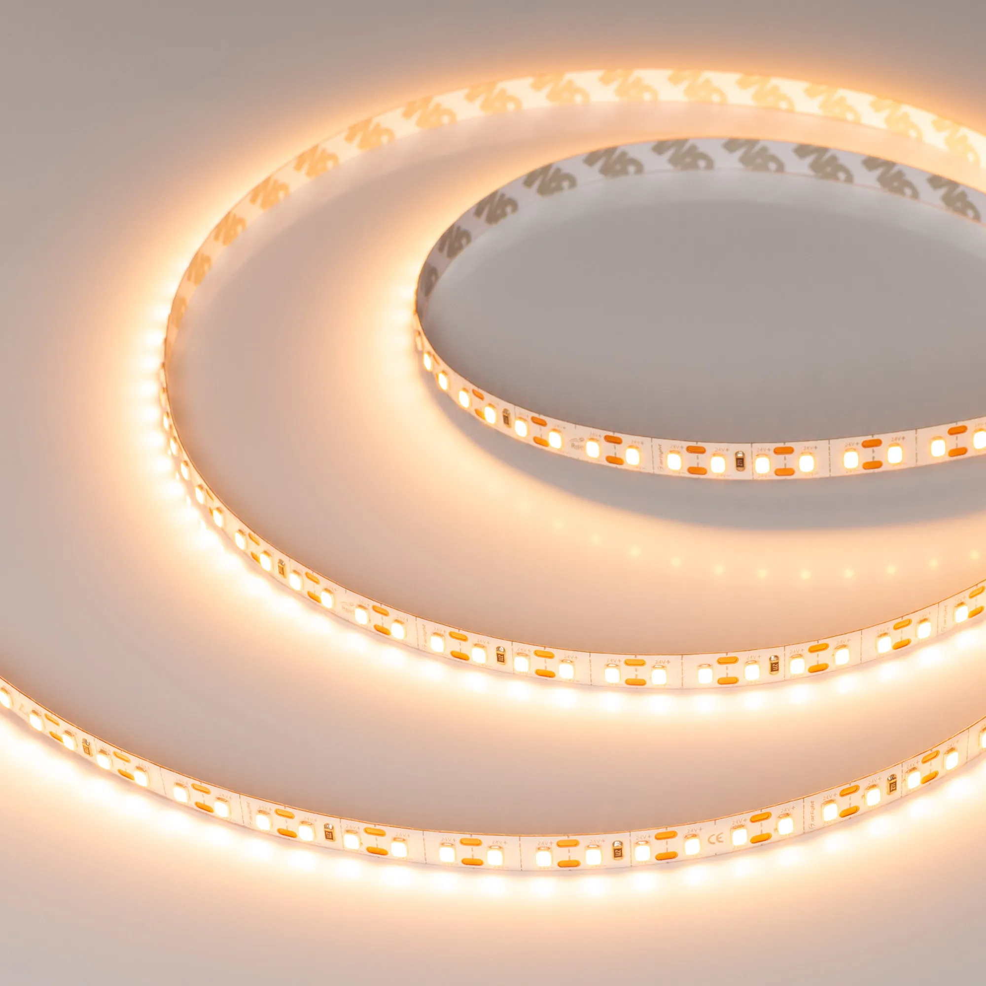Лента FC-A120-8mm 24V Warm2400-CX1 (5 W/m, IP20, 5m) (Arlight, резка 1 светодиод) - изображение товара